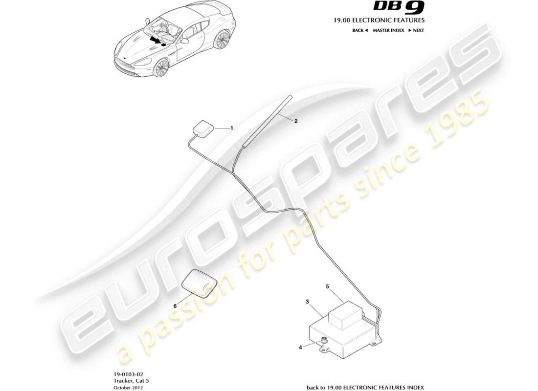 aston martin db9 (2016) cat 5 tracker parts diagram