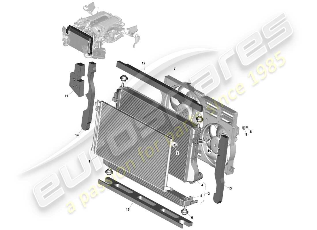 aston martin vanquish (2013) engine cooling, line fit parts diagram