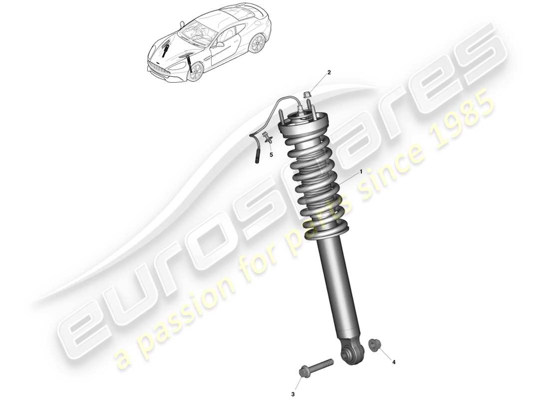 aston martin vanquish (2014) front spring & damper part diagram