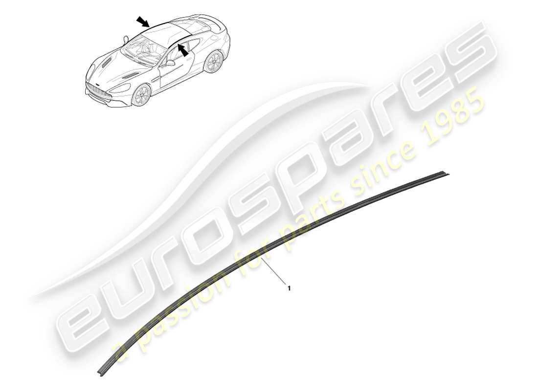 aston martin vanquish (2013) roof opening weatherstrip, volante parts diagram