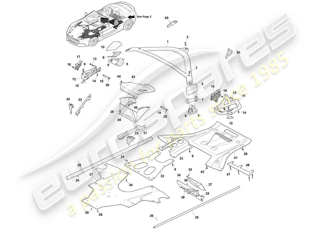 aston martin vanquish (2013) ancillary parts, volante, page 1 parts diagram