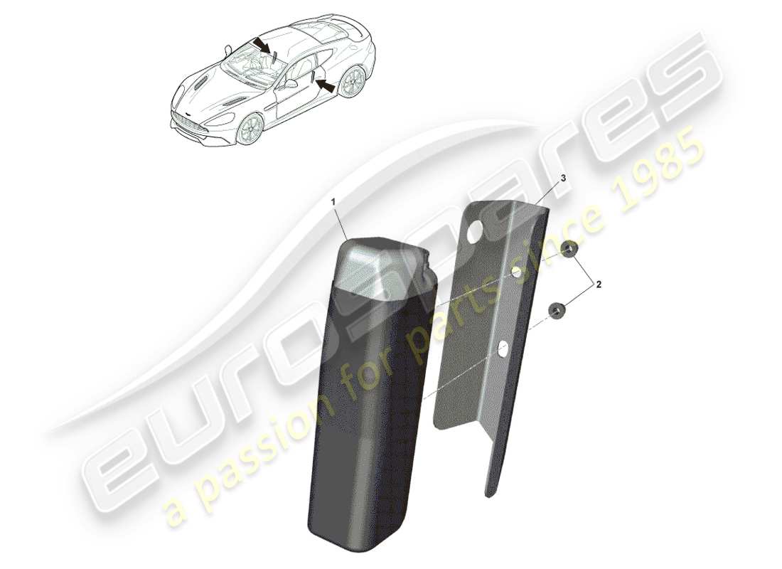 aston martin vanquish (2014) front seat airbag part diagram