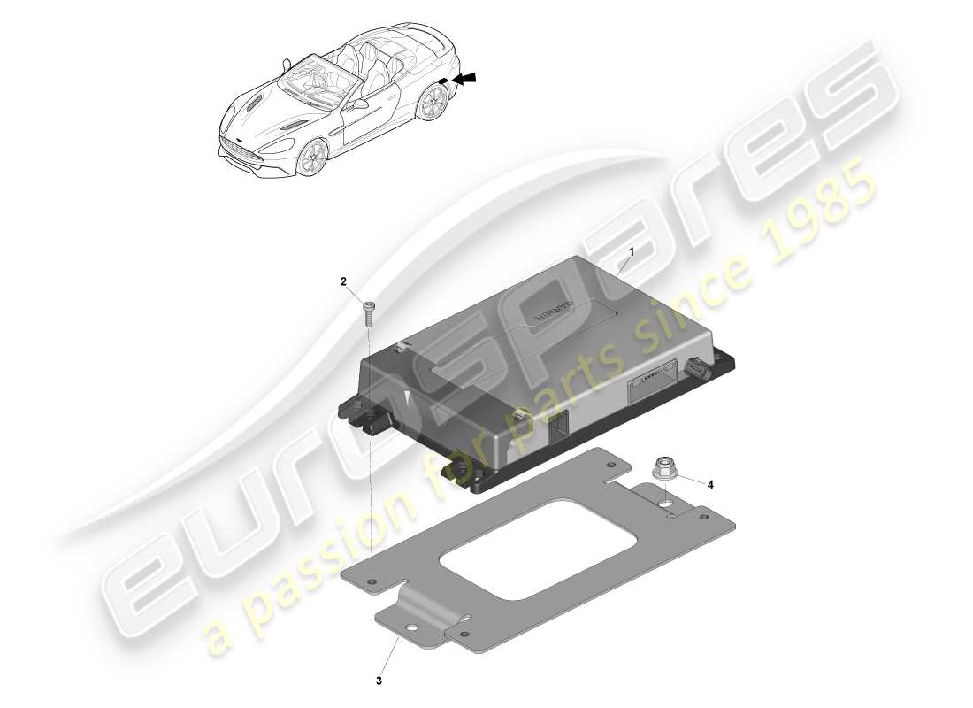aston martin vanquish (2013) navigation module, volante parts diagram
