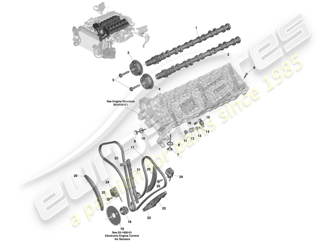 aston martin vanquish (2013) valve train parts diagram