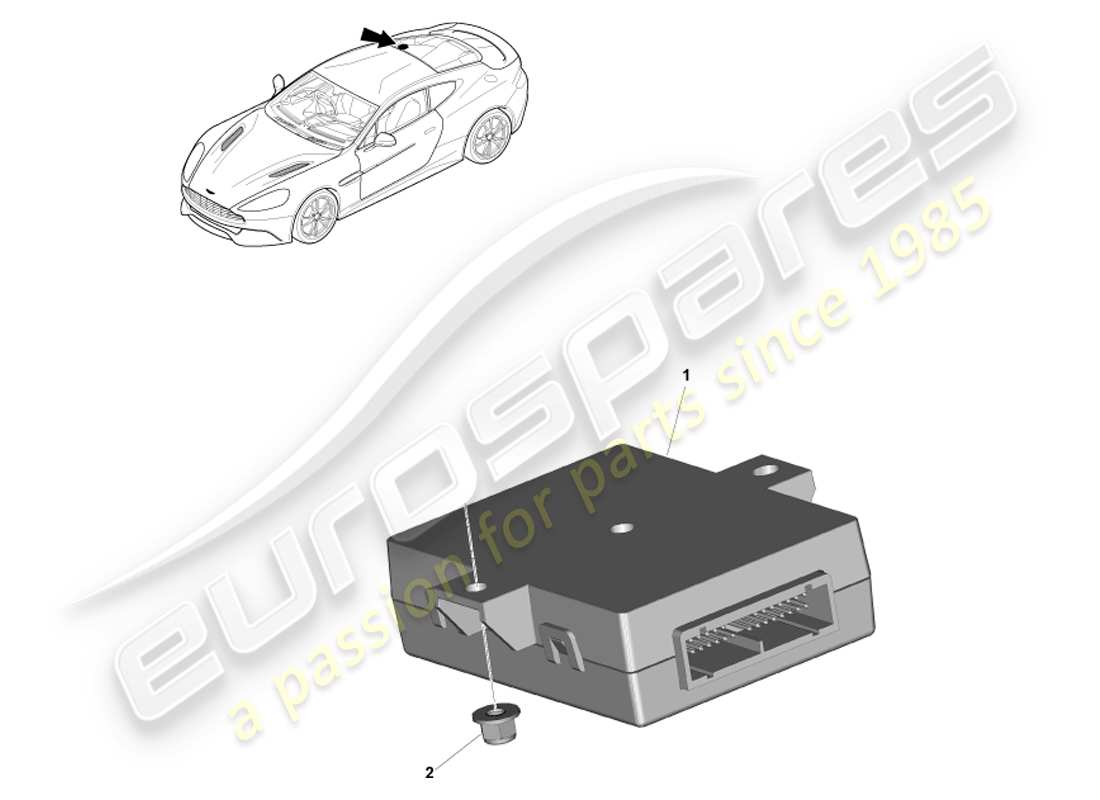 aston martin vanquish (2013) boot latch controller parts diagram