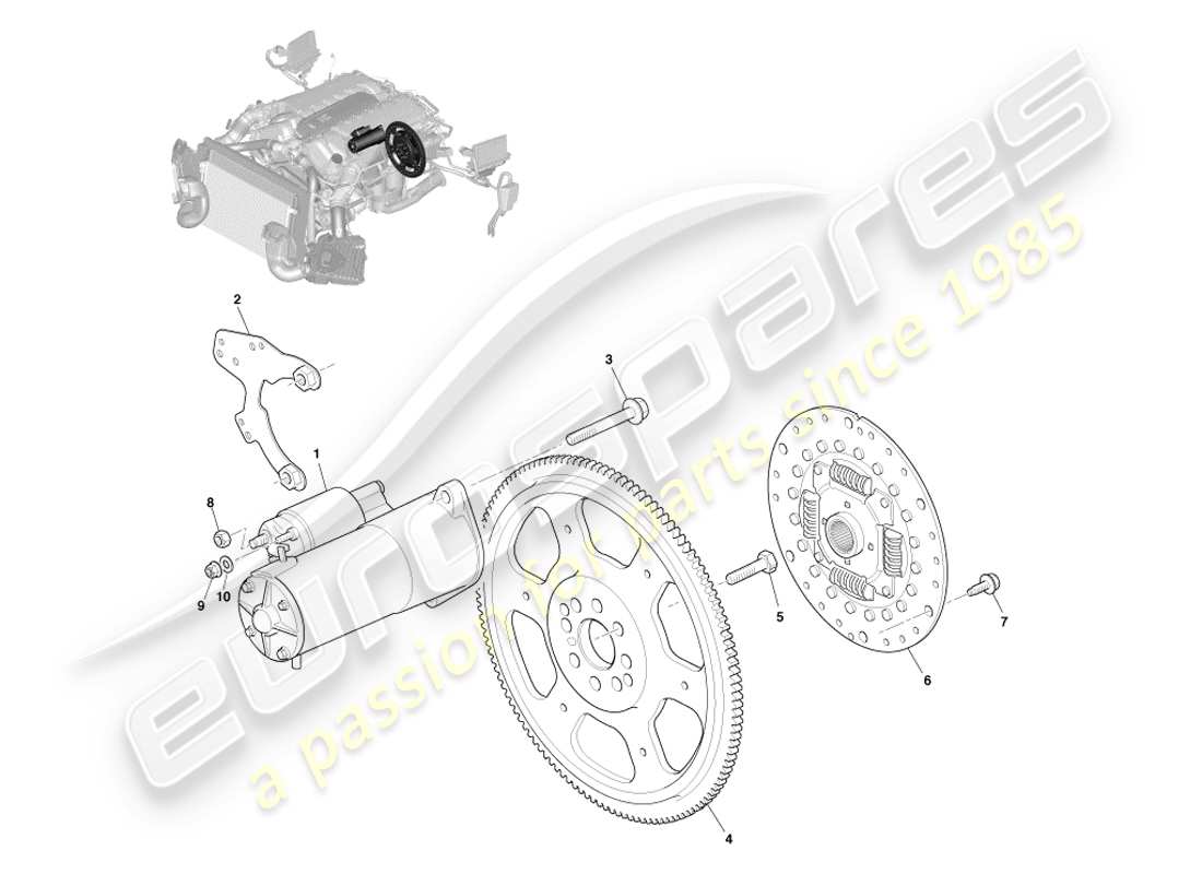 aston martin vanquish (2014) engine cranking, auto part diagram