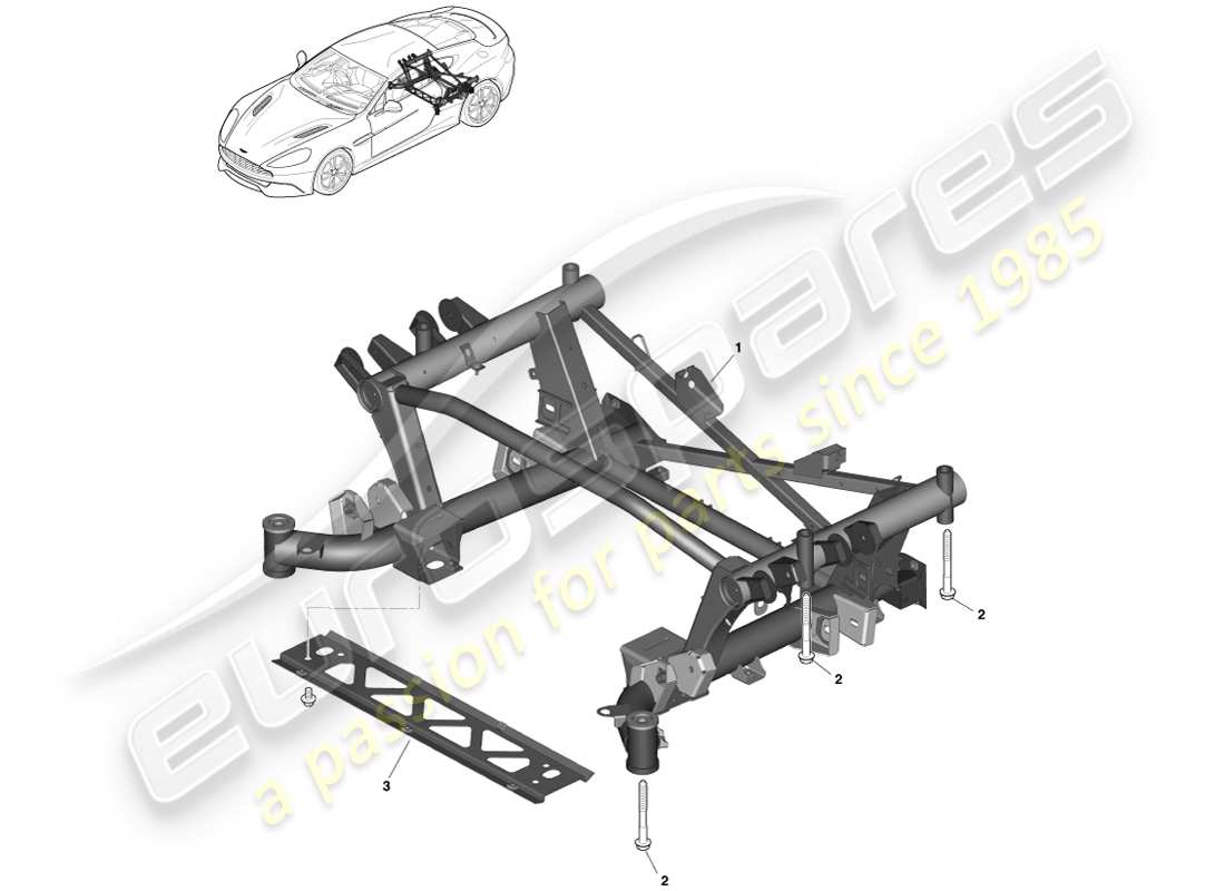 aston martin vanquish (2013) rear subframe parts diagram