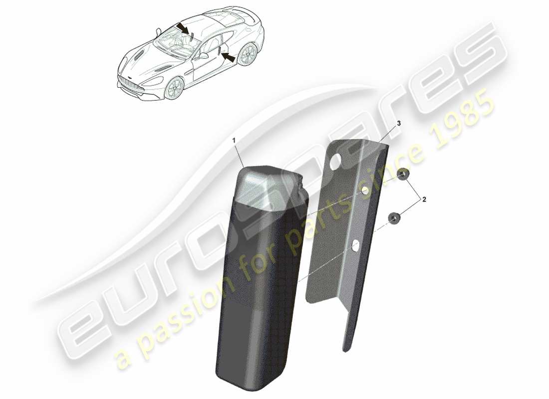 aston martin vanquish (2013) front seat airbag parts diagram