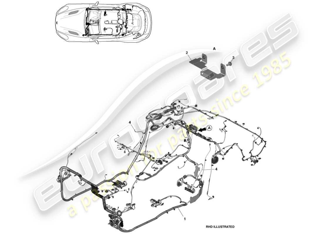 aston martin vanquish (2013) body harness, coupe parts diagram