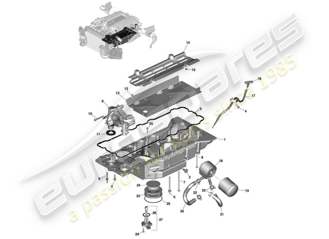 aston martin vanquish (2013) engine lubrication parts diagram