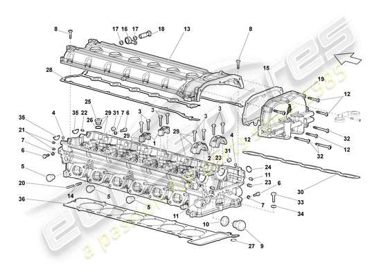 a part diagram from the lamborghini lp640 coupe (2007) parts catalogue
