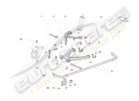 a part diagram from the lamborghini superleggera (2008) parts catalogue