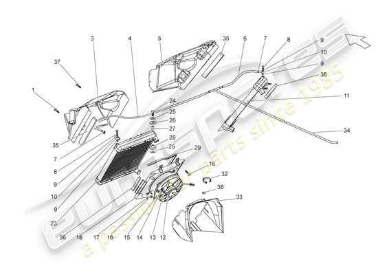 a part diagram from the lamborghini gallardo coupe (2006) parts catalogue