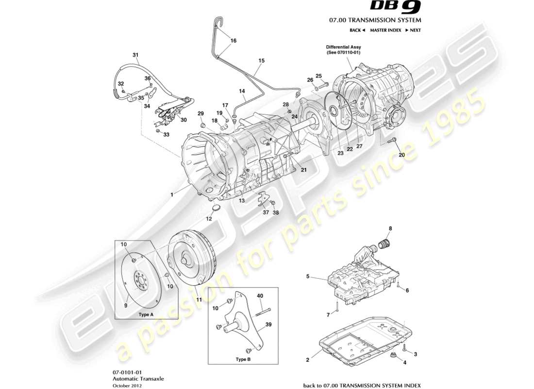 a part diagram from the aston martin db9 (2014) parts catalogue