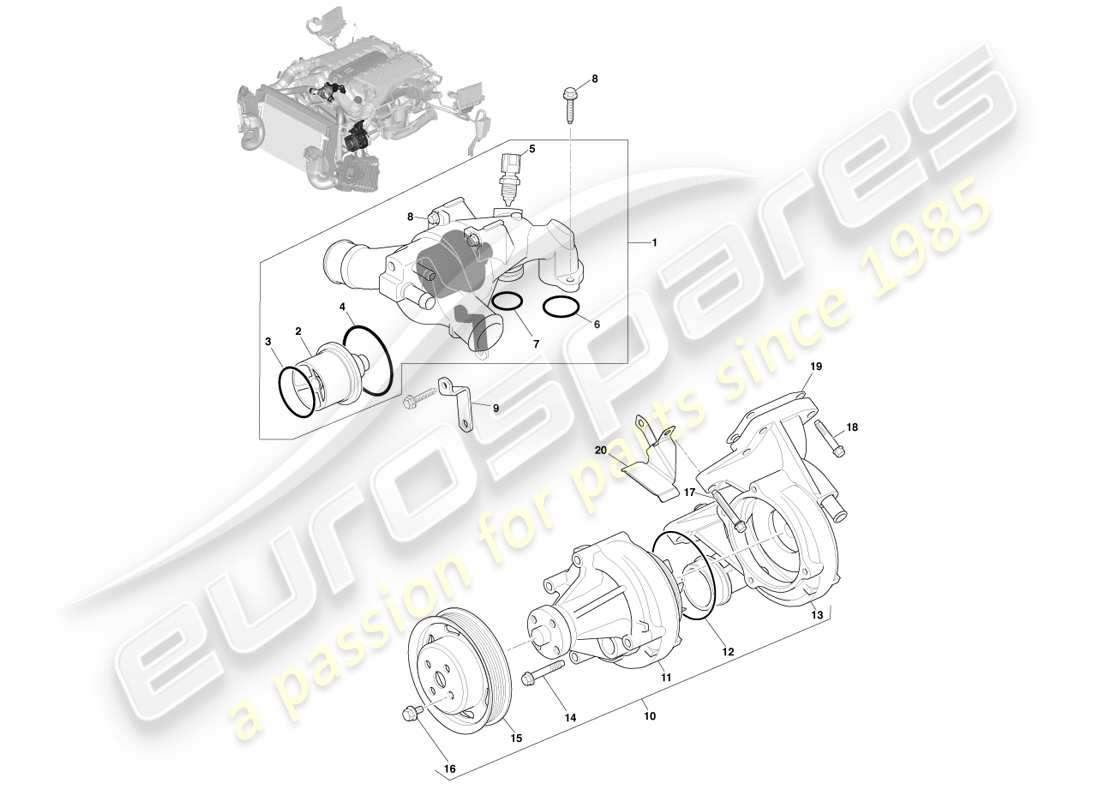 a part diagram from the aston martin vanquish (2013) parts catalogue