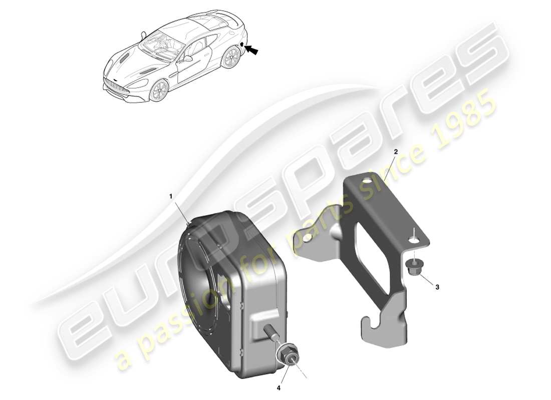 aston martin vanquish (2013) alarm horns & sirens parts diagram