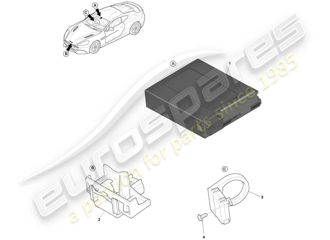 aston martin vanquish (2014) alarm sensors part diagram