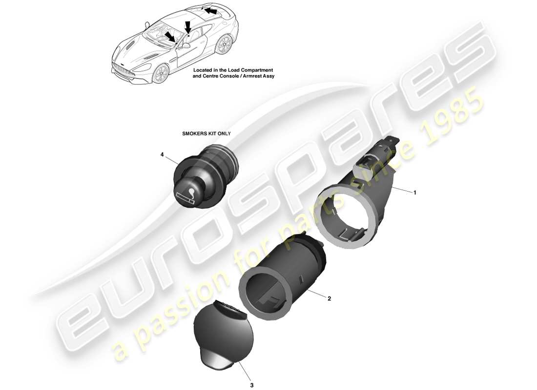 aston martin vanquish (2013) power socket parts diagram