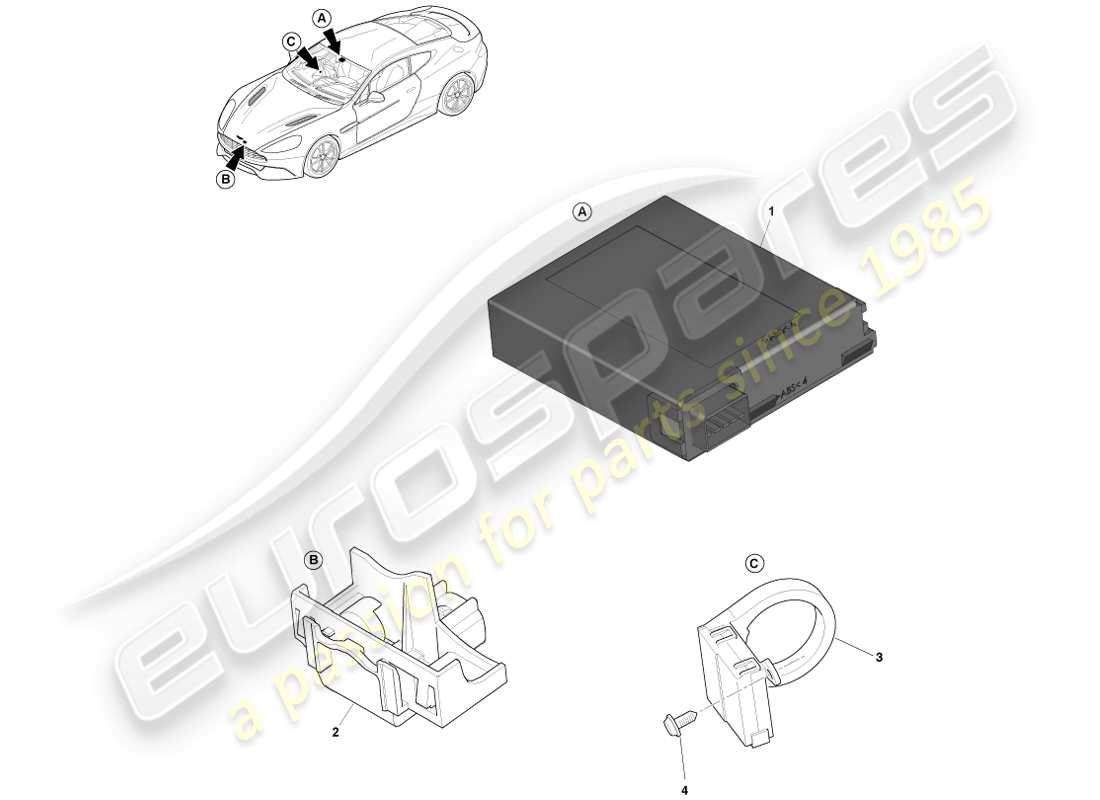 aston martin vanquish (2013) alarm sensors parts diagram