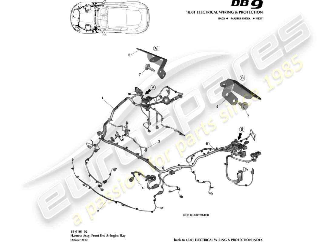 a part diagram from the aston martin db9 (2015) parts catalogue