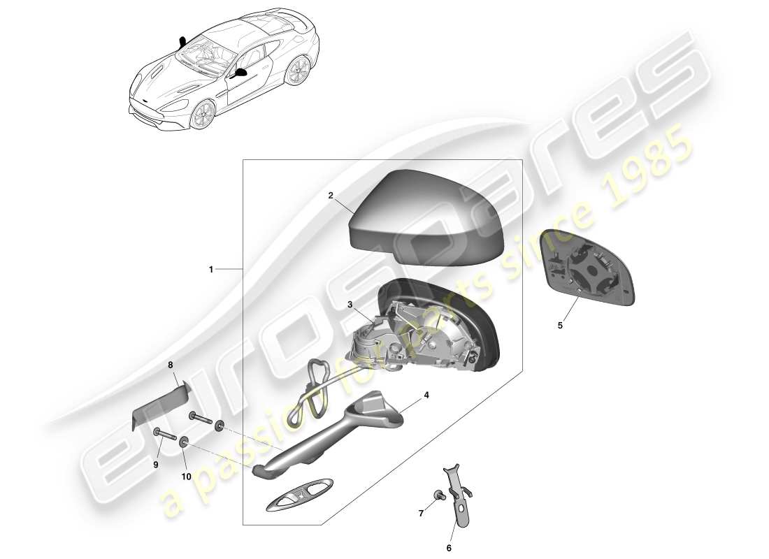 a part diagram from the aston martin vanquish (2014) parts catalogue