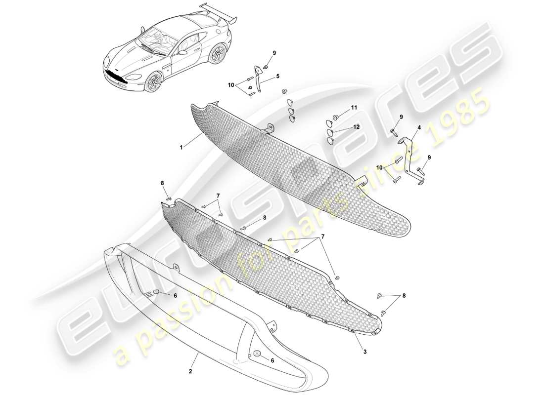 a part diagram from the aston martin v8 vantage (2005) parts catalogue