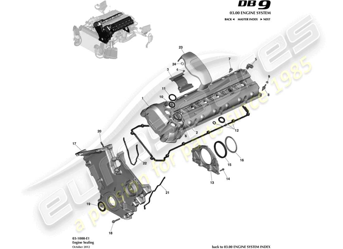 a part diagram from the aston martin db9 (2016) parts catalogue