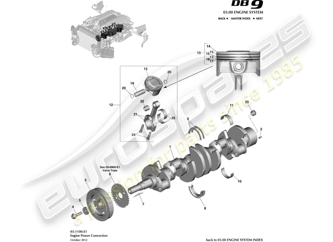 a part diagram from the aston martin db9 (2017) parts catalogue