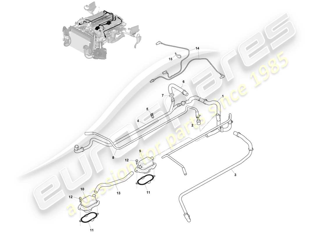 a part diagram from the aston martin vanquish (2013) parts catalogue