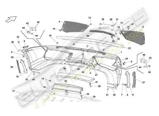 a part diagram from the lamborghini lp560-4 spider (2010) parts catalogue