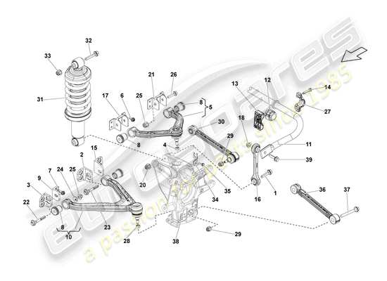 a part diagram from the lamborghini lp570-4 spyder performante (2014) parts catalogue