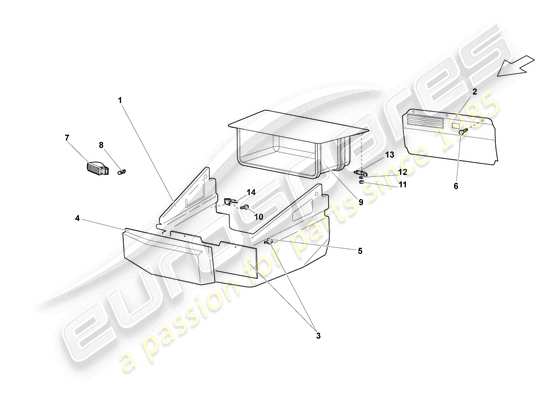 a part diagram from the lamborghini reventon parts catalogue