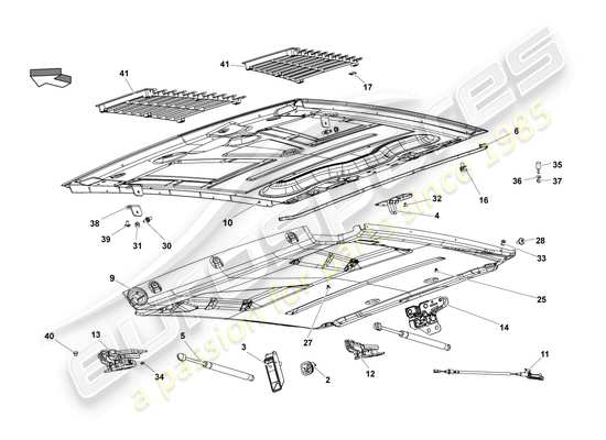 a part diagram from the lamborghini lp550-2 coupe (2010) parts catalogue