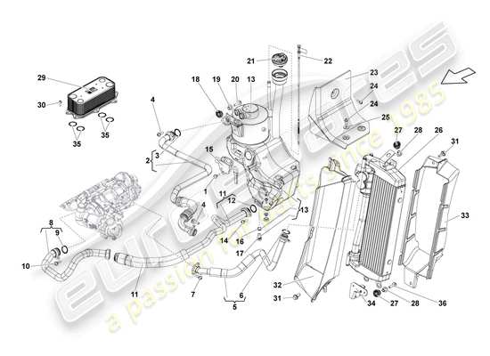 a part diagram from the lamborghini lp560-4 spyder fl ii (2013) parts catalogue