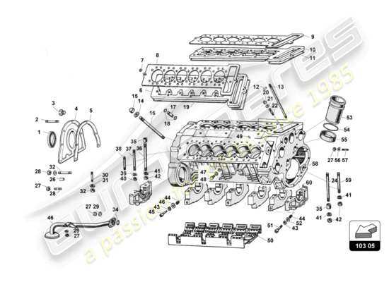 a part diagram from the lamborghini countach parts catalogue