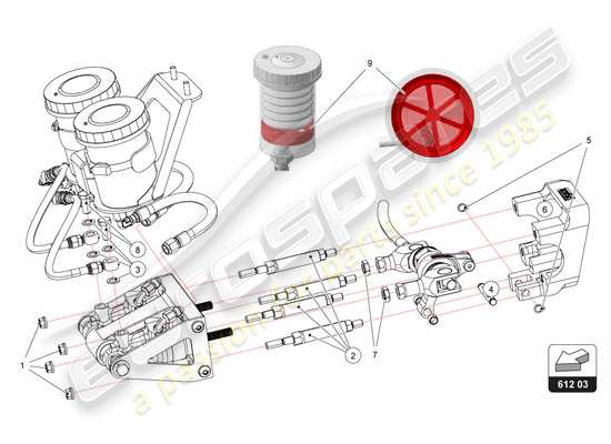 a part diagram from the lamborghini huracan squadra corse parts catalogue