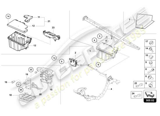 a part diagram from the lamborghini sian parts catalogue