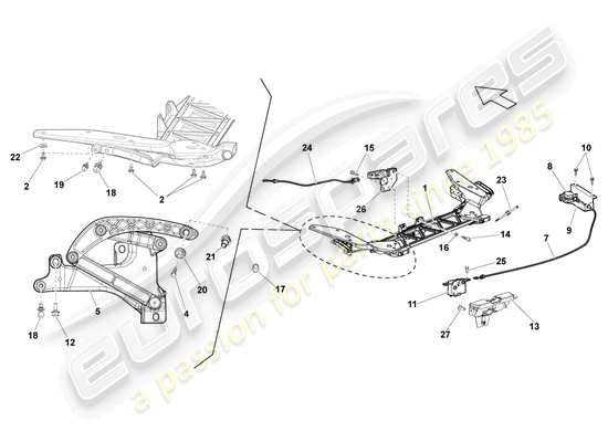 a part diagram from the lamborghini lp550-2 spyder (2012) parts catalogue