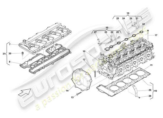 a part diagram from the lamborghini lp550-2 coupe (2012) parts catalogue