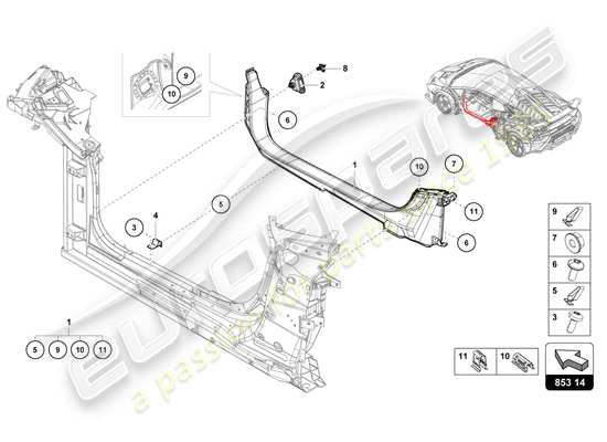 a part diagram from the lamborghini huracan sto parts catalogue