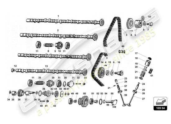 a part diagram from the lamborghini countach 25th anniversary (1989) parts catalogue