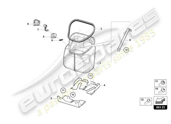 a part diagram from the lamborghini countach parts catalogue