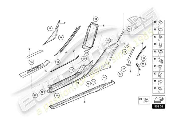 a part diagram from the lamborghini sian parts catalogue