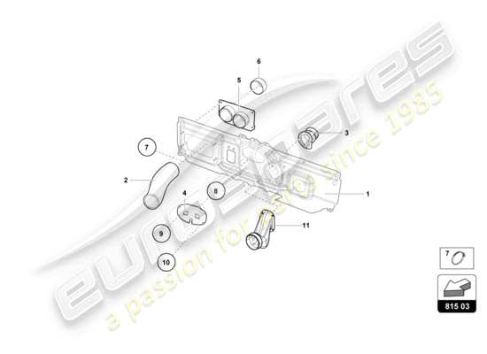 a part diagram from the lamborghini huracan squadra corse parts catalogue