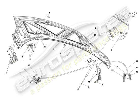 a part diagram from the lamborghini lp560-4 coupe fl ii (2014) parts catalogue