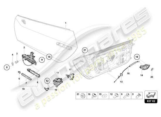 a part diagram from the lamborghini huracan evo parts catalogue