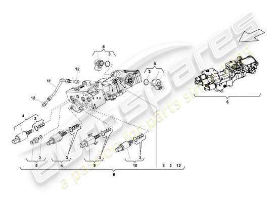 a part diagram from the lamborghini lp560-4 spider (2012) parts catalogue