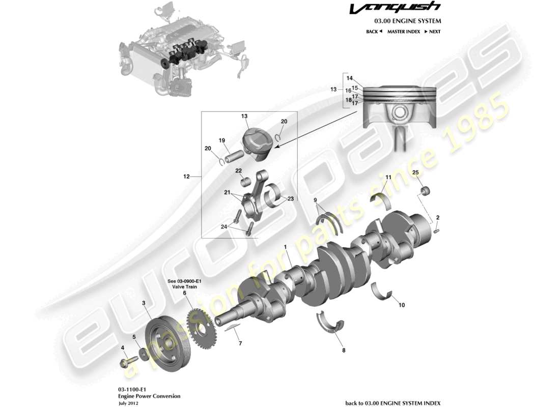 a part diagram from the aston martin vanquish parts catalogue