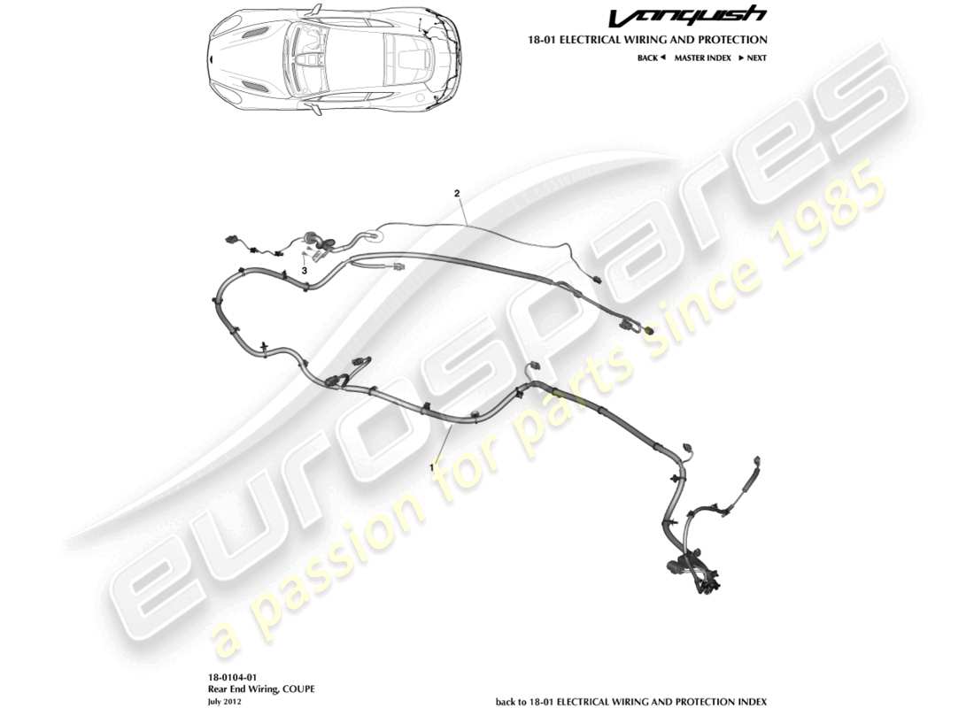 a part diagram from the aston martin vanquish parts catalogue