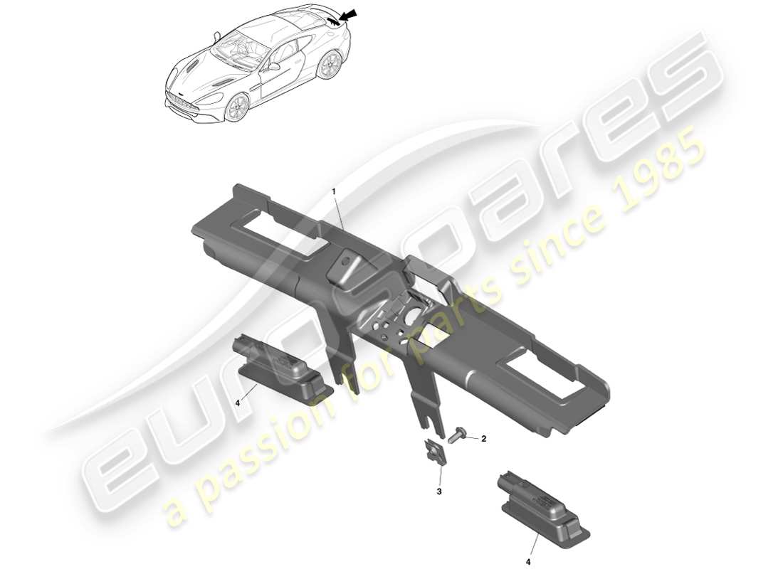 a part diagram from the aston martin vanquish (2014) parts catalogue
